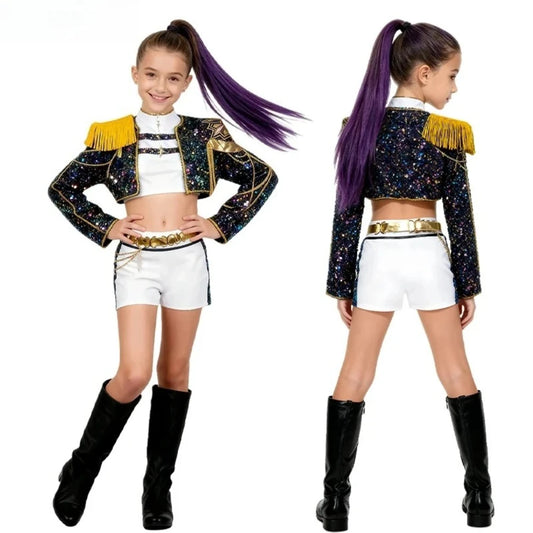 Warrior K Pop Disguise Rumi Costume Zoey Costume Mira Black 3D Printing Group Women - E / 140cm