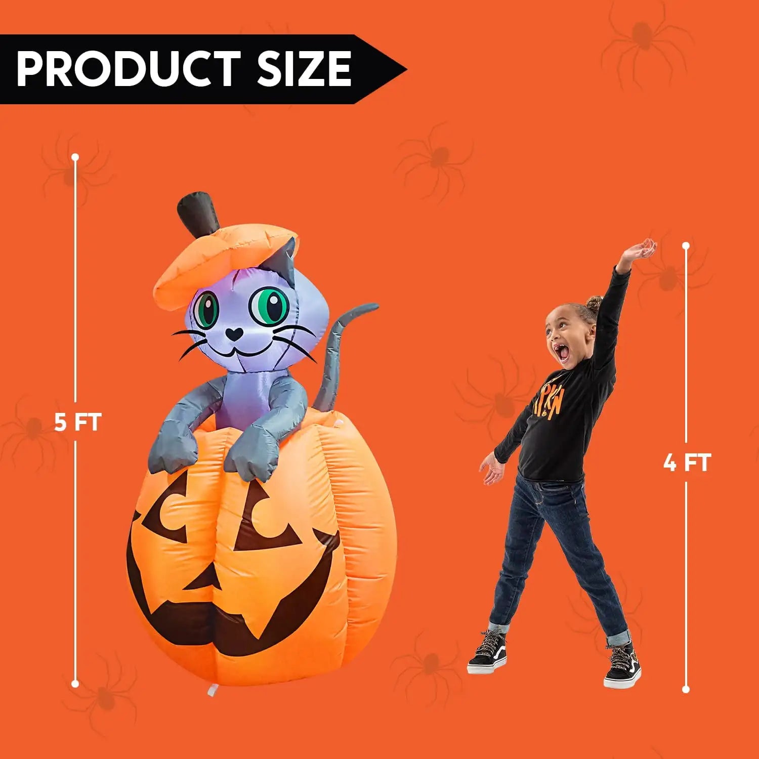 5 Ft Pumpkin Halloween Inflatable - product image 5