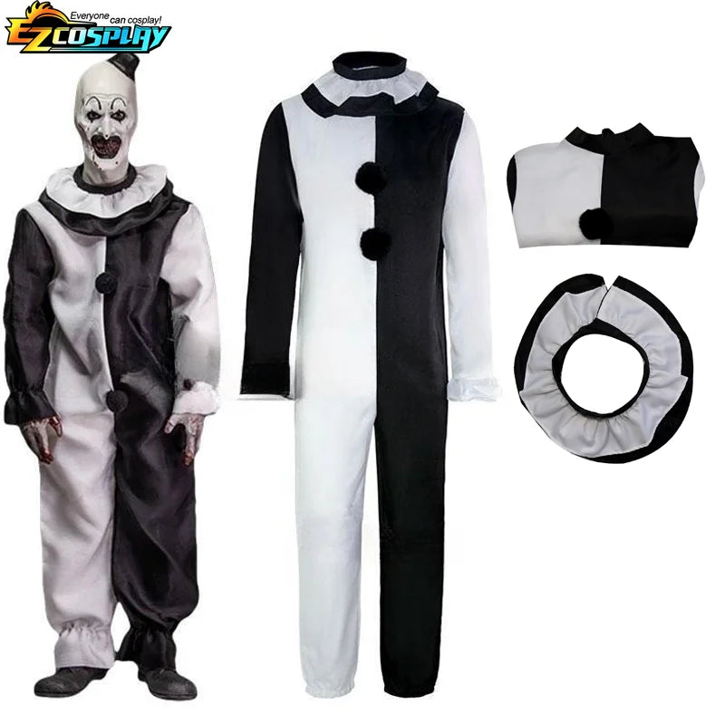 Art the Clown Costume Movie Terrifier 2 Art the Clown Costume Jumpsuit Mask Halloween - Costume and mask C / XXL