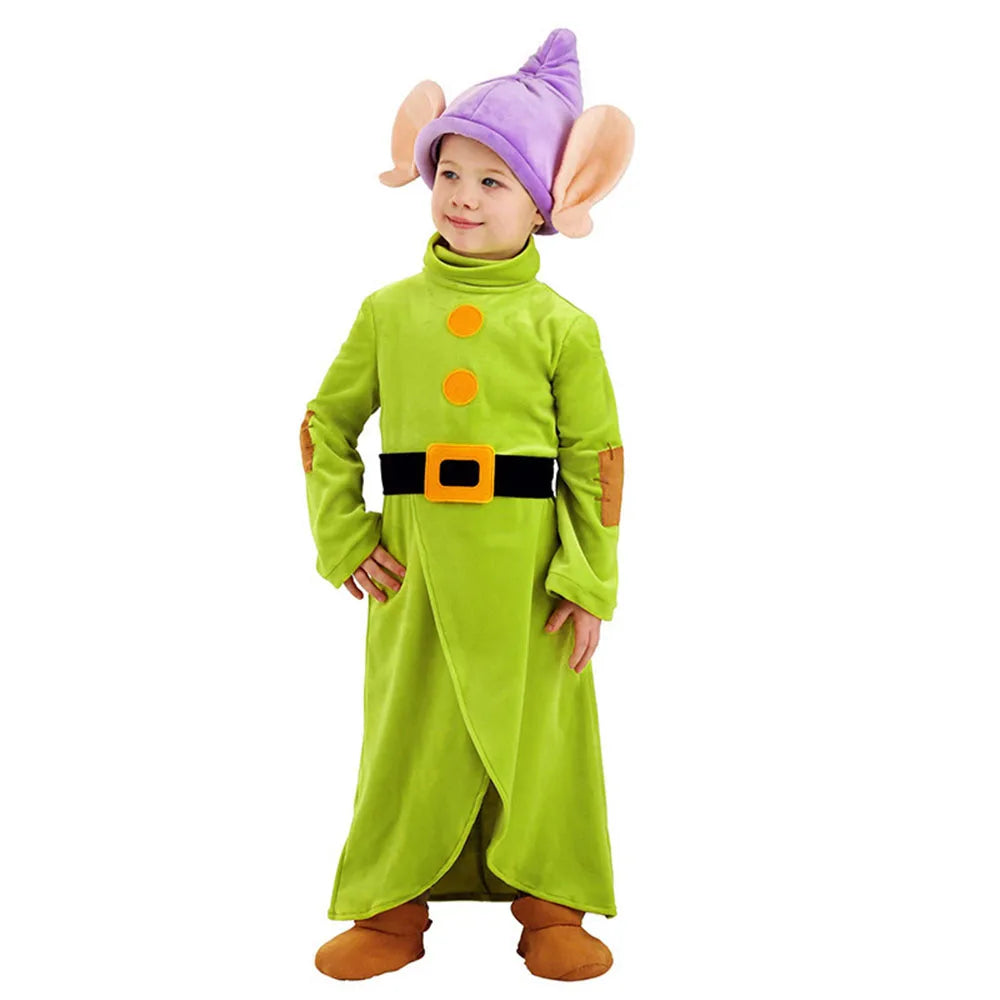 Dopey-Inspired Dwarf Costume for Kids | Jumpsuit & Hat