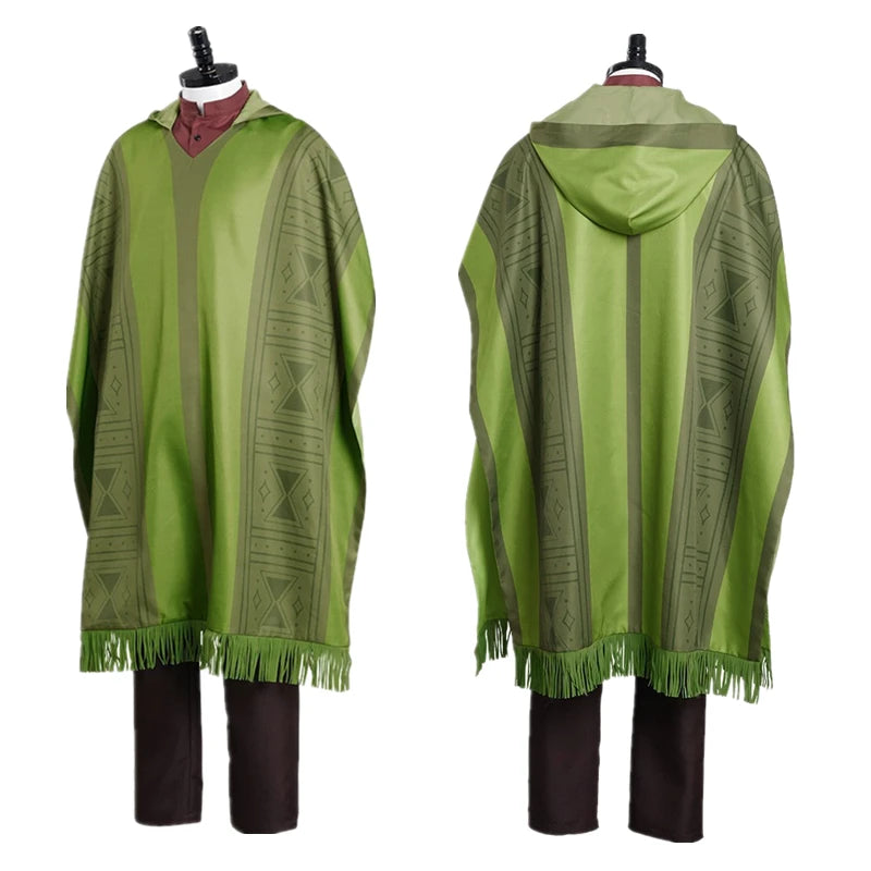 Anime Movie Madrigal Costume Bruno Adult Fancy Hallowee Cloak Shirt Pants Necklace Suit - Only Cloak / S