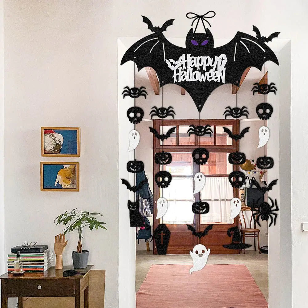 Halloween Hanging Sign Party Decoration Spooky Bat Door Hanger Ornaments Ghost - Discount Halloween City