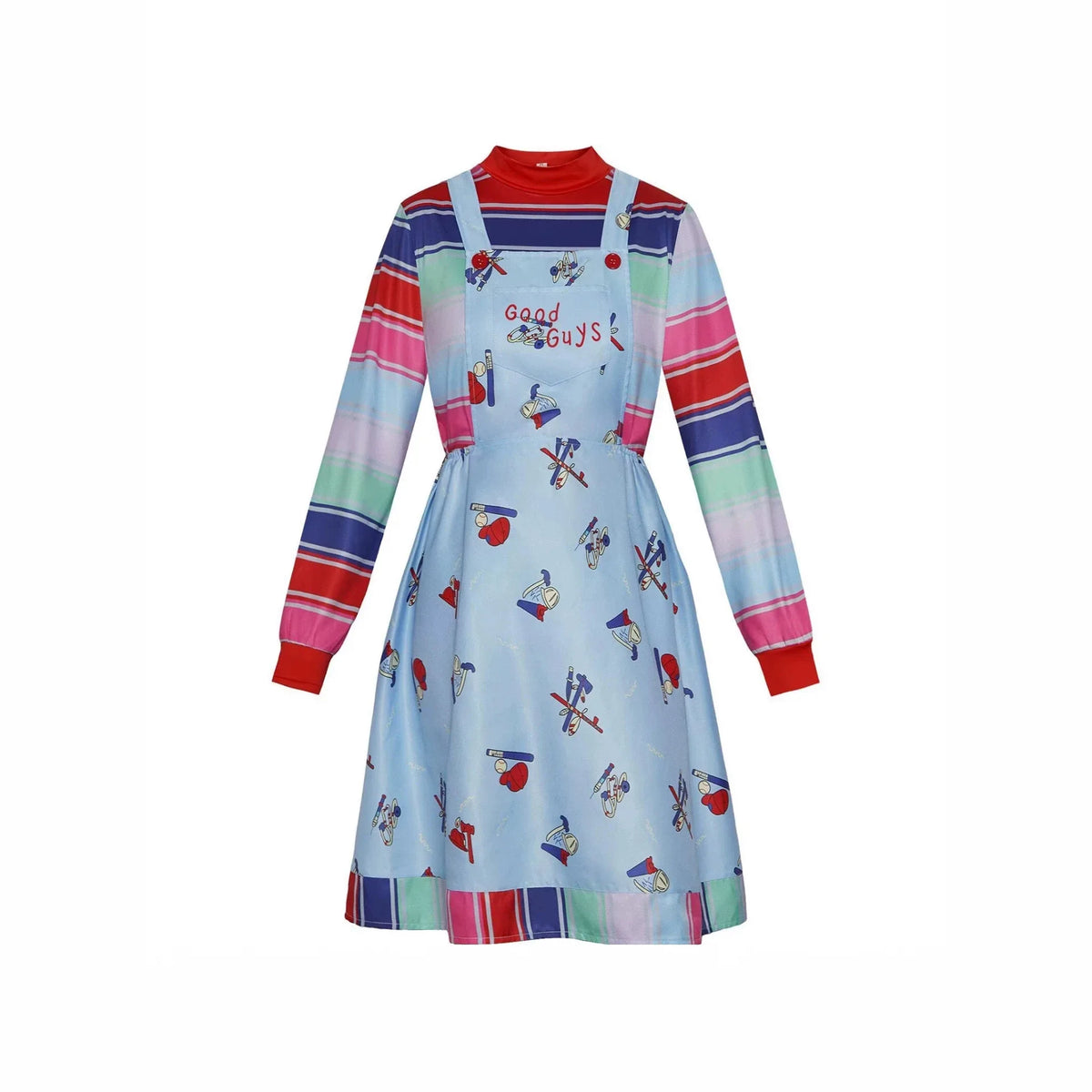 Horror Doll Colorful Striped Top Retro Men's Dress Halloween Costume - product image 5