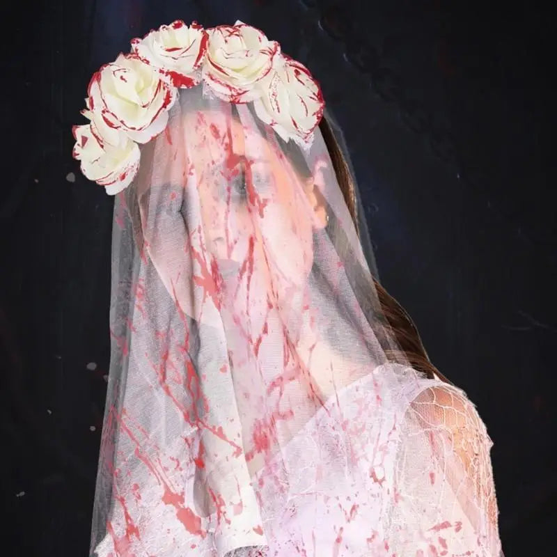 39BD Gothic Bride Veil For Women Halloween Costume Accessory Veil Facemask - product image 2