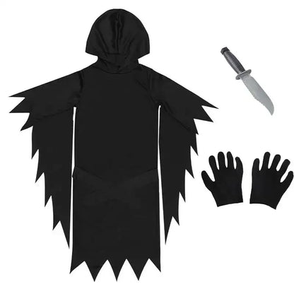 Kids Scream Costume Children Fancy Dress Halloween Party Horror Death Ghostface Costume Boys Teens