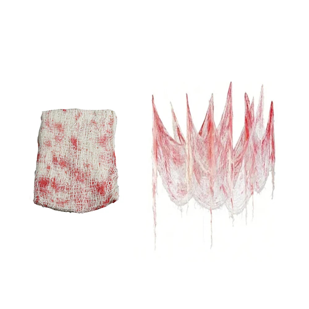 1-Piece Bloody Gauze Decorations Halloween Horror Bloody Cloth Bandage Door - product image 7