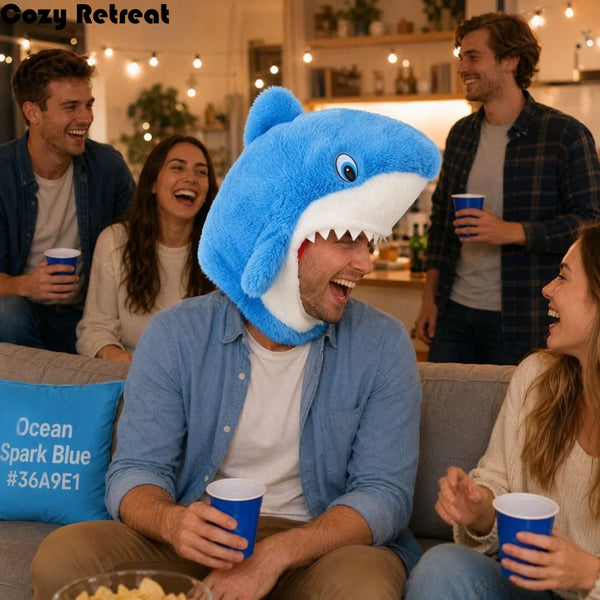 Costume Accessories Creative Shark Head Cover Cartoon Cute Halloween Headgear Unisex Novelty Shark Party Hat Festival Event