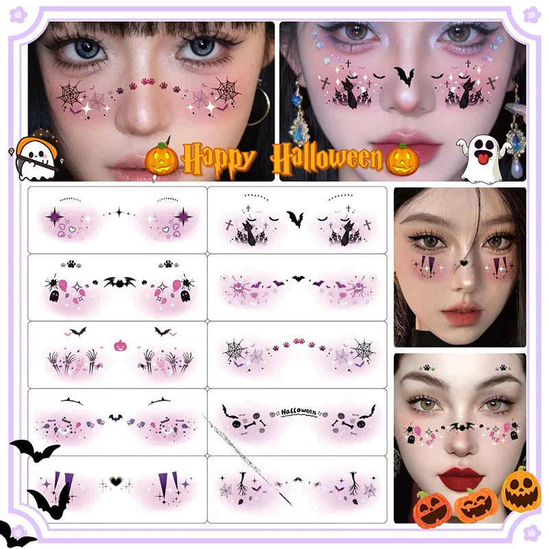 10pcs Halloween Vampire Bat Fake Freckles Temporary Tattoo Stickers For Child WomanHot Stamping Freckles - product image 8