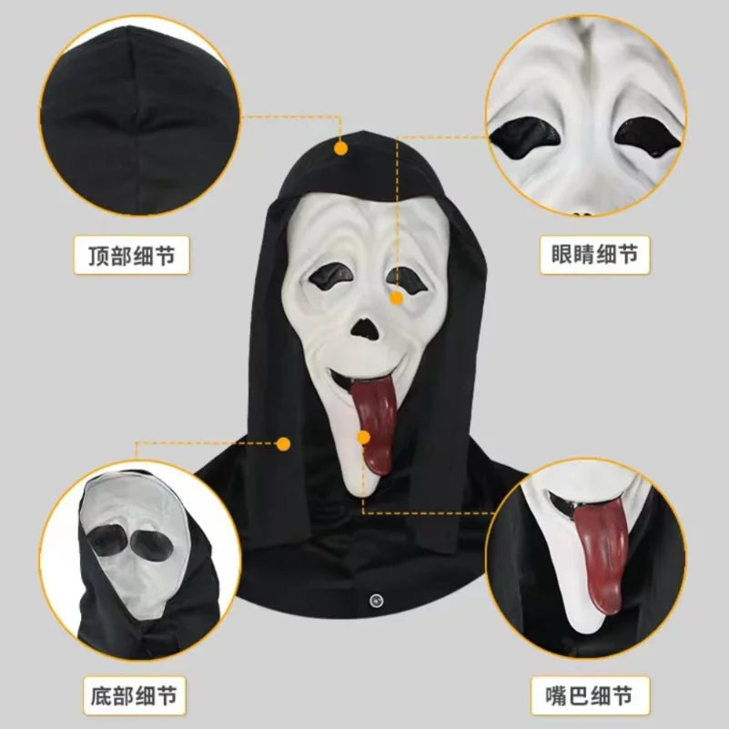 Screaming Skeleton Horror Mask – Latex Halloween Costume