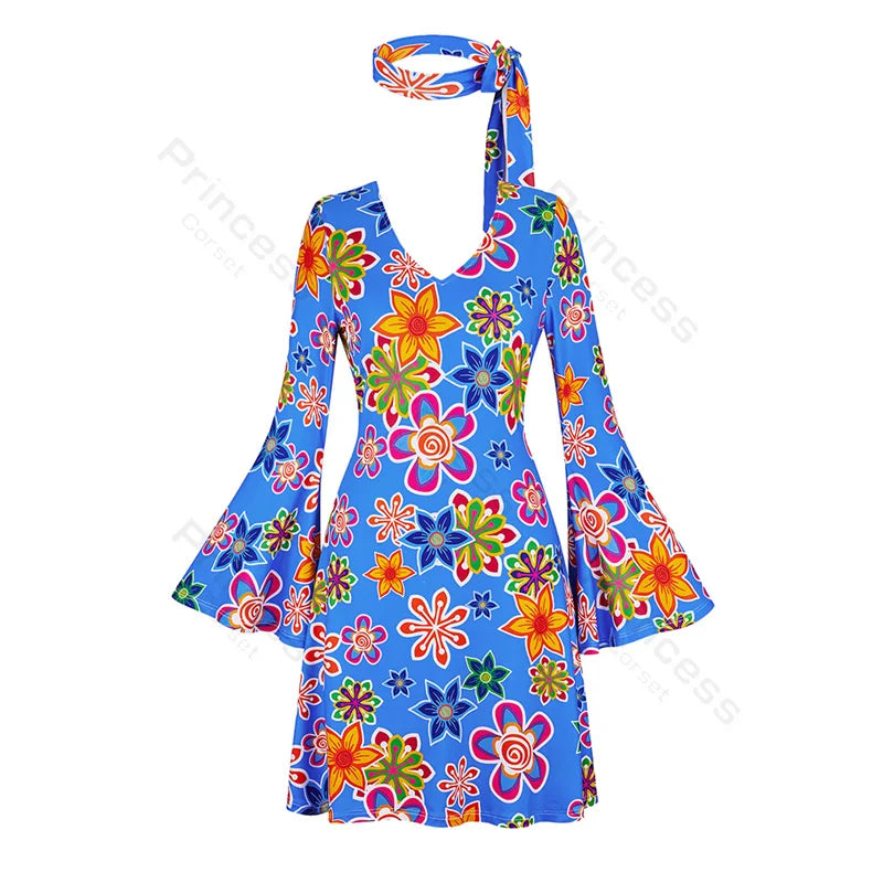 70s Costume Disco Dresses for Women Halloween Costume Sexy Hippie Costume Disco Dress with Disco Headband 70s - product image 11
