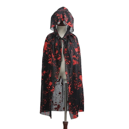 Grim Reaper Bloodstain Plaid Funny Death Cloak Prop