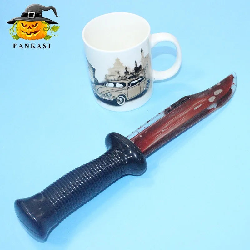 Halloween Role-playing Simulation Blood Knife Makeup Dance Props Horror Prank Imitation Blood Knife - product image 3