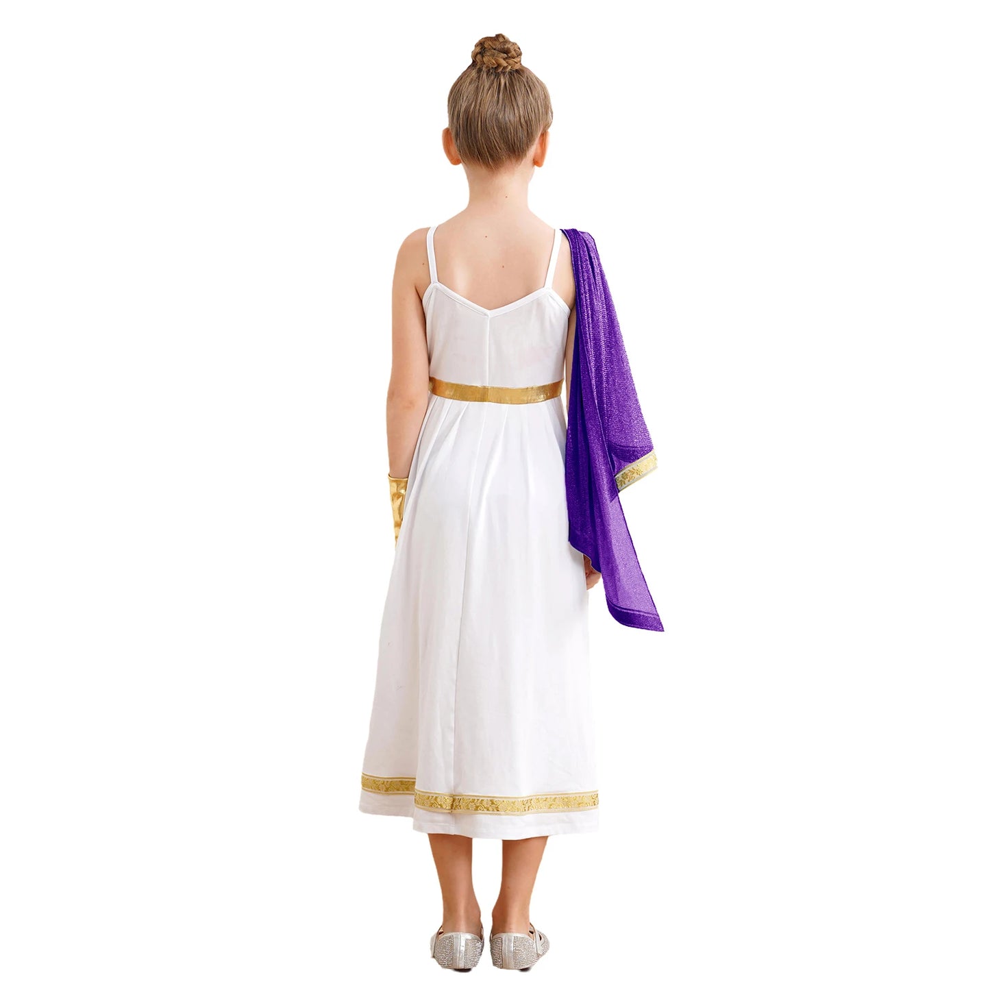 Kids Girls Ancient Greek Princess Costume Cosplay Party Dress High Waist Cami Dress Halloween Carnival Dress - product image 3