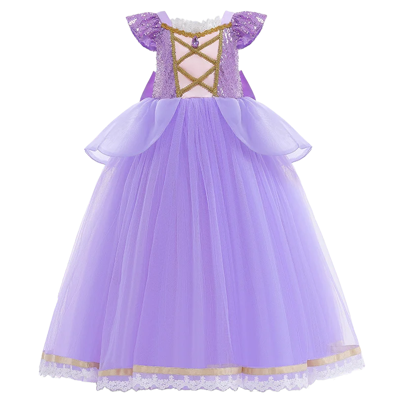 Kids' Princess Long-Haired Tower Princess Snow Kingdom Princess Ice Queen Princess Birthday Costume - alternate view 14