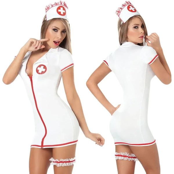 Women's Adult Nurse & Maid Roleplay Lingerie – Costume and Stocking Options