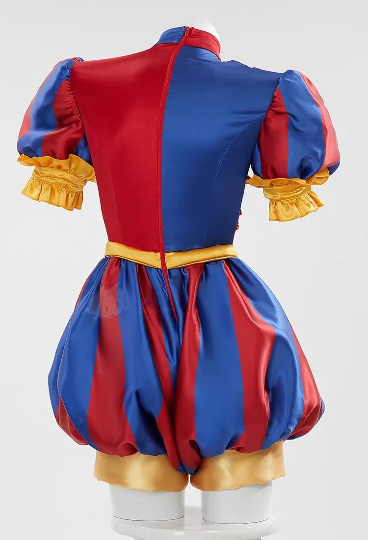 Pomni Costume Anime the Amazing Clown Jumpsuit Digital Circus Uniform Women's Halloween - only Wig / L