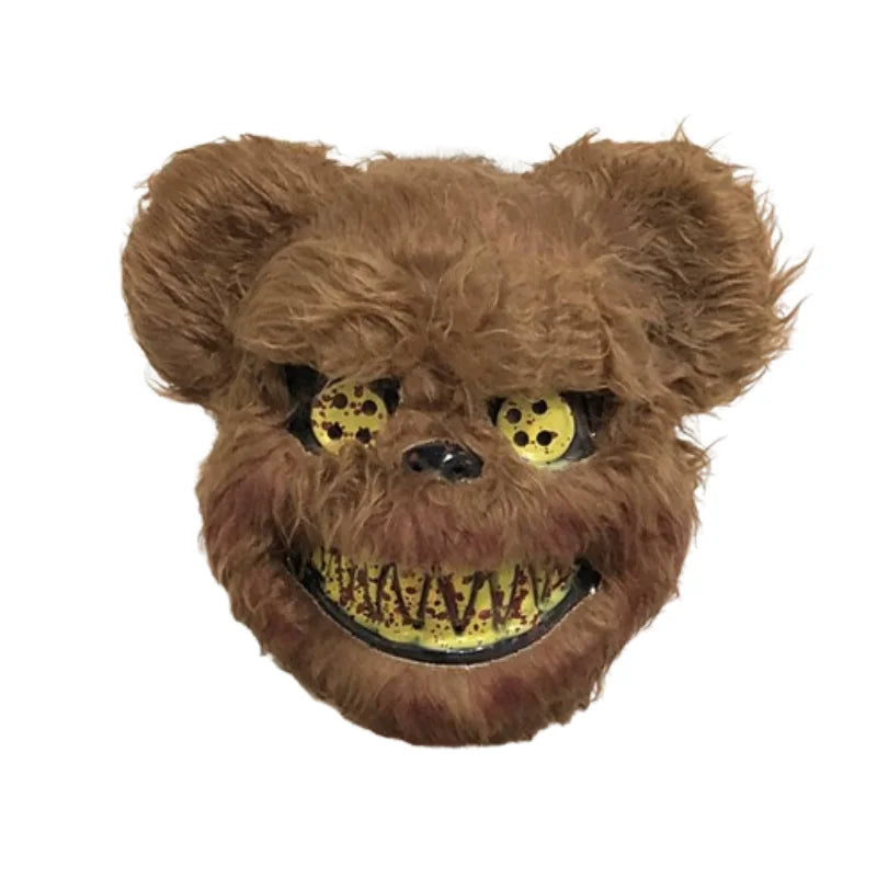 Bloody Plush Bear Mask Halloween Ghost Festival Mask Realistic Bloody Bear Headgear Performance Prop - product image 7