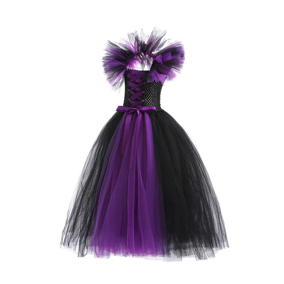 Kids' Apparel for 2025 Maleficent Tutu Dress Girl Evil Queen Witch Gown Costume - alternate view 4