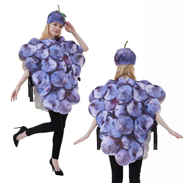 Adult Creative 3D Grape Costume Halloween Fun Party Stage Performances and Parent-Child Cosplay Loose-Fitting - product image 1