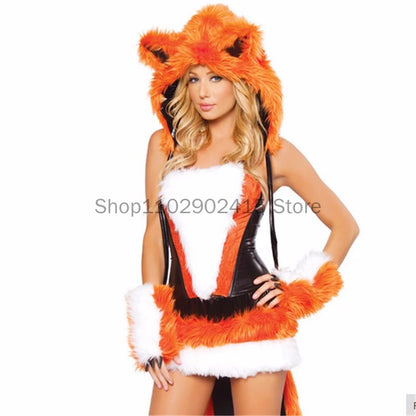 Sexy Fox Christmas Adult Furry Animal Cosplay Costume Halloween Carnival Party Wolf Girl Fancy Dress