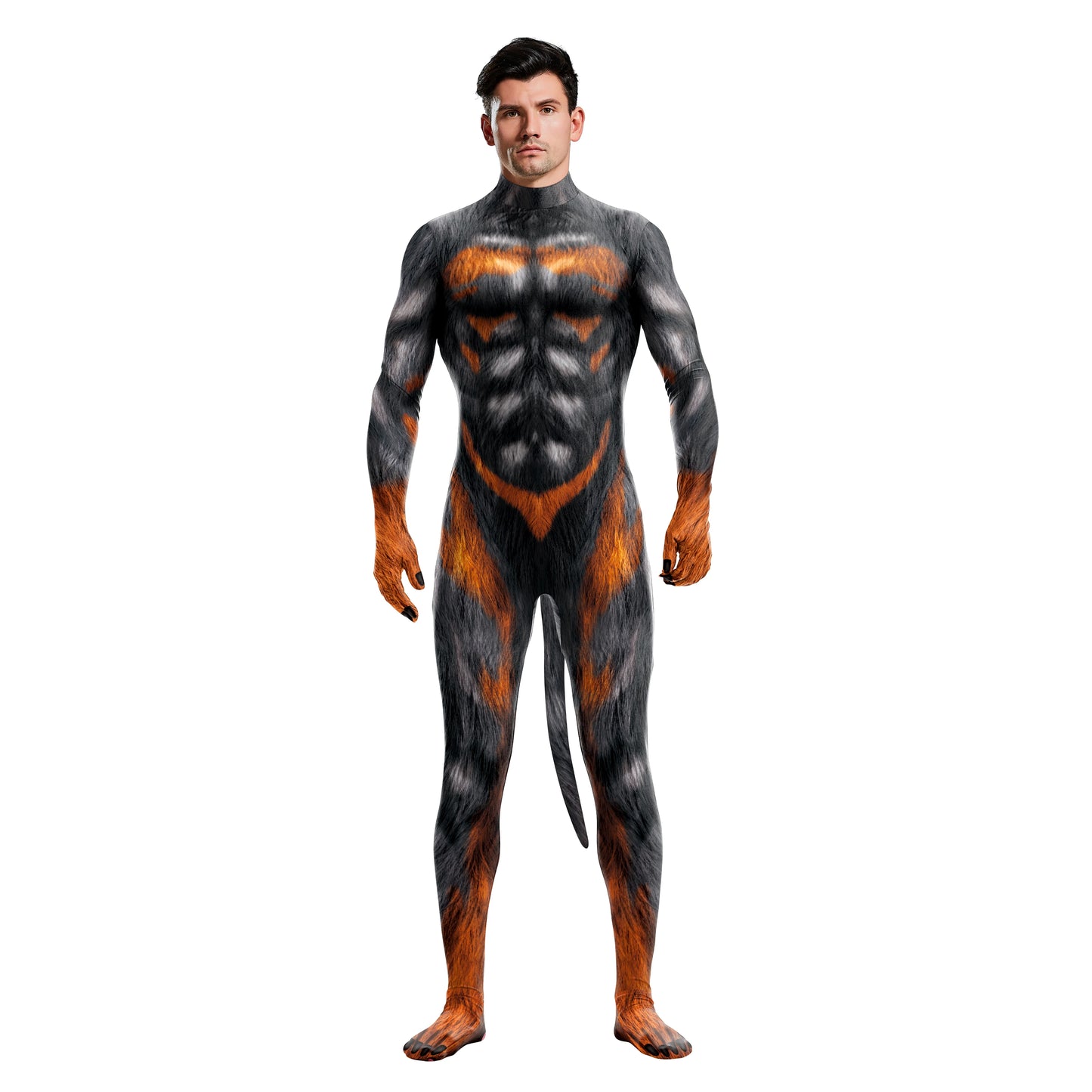 Adult Animal Elastic Fitness full bodysuit tail Whole Zentai Costume - alternate view 14