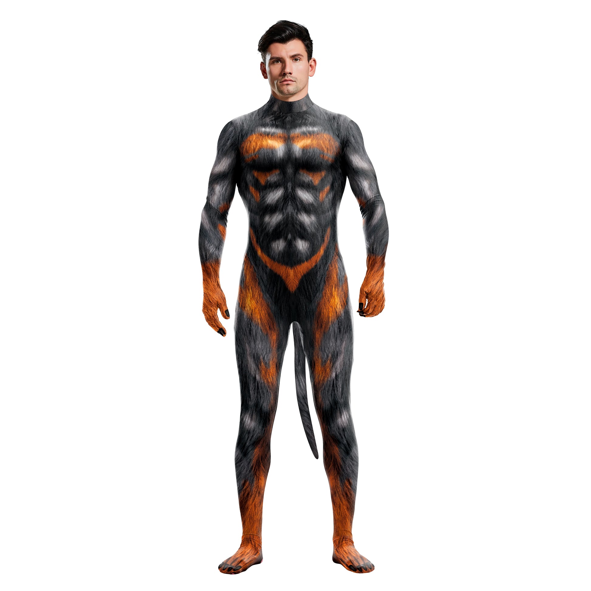 Adult Animal Elastic Fitness full bodysuit tail Whole Zentai Costume - alternate view 14