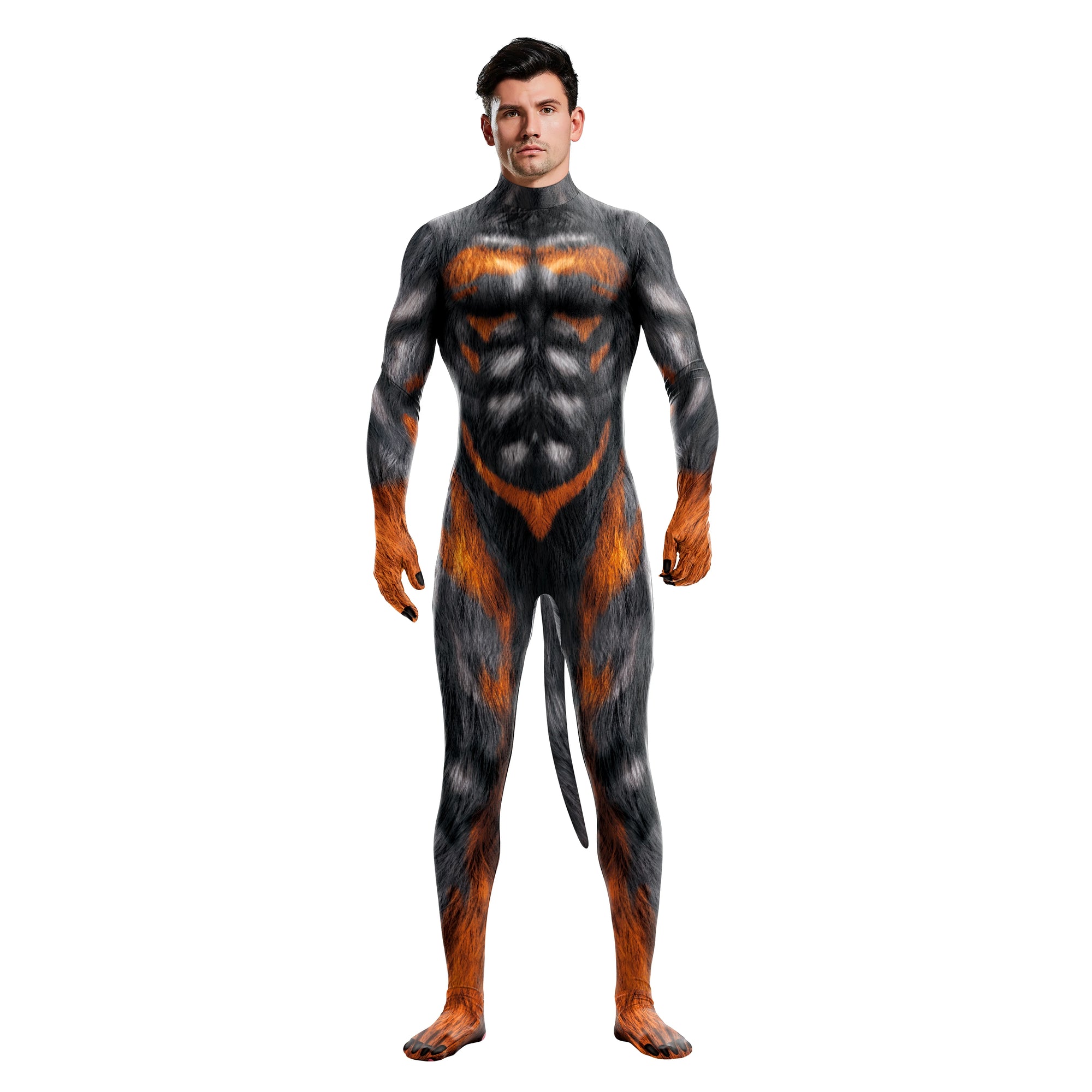 Adult Animal Elastic Fitness full bodysuit tail Whole Zentai Costume - alternate view 14