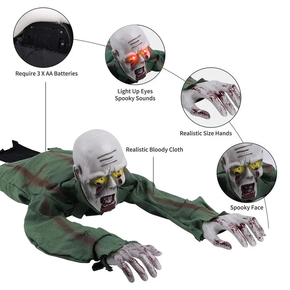 Halloween Spooky Voice-controlled Electric Glowing Crawling Ghost with Realistic Postures Crawling Ghost - product image 4
