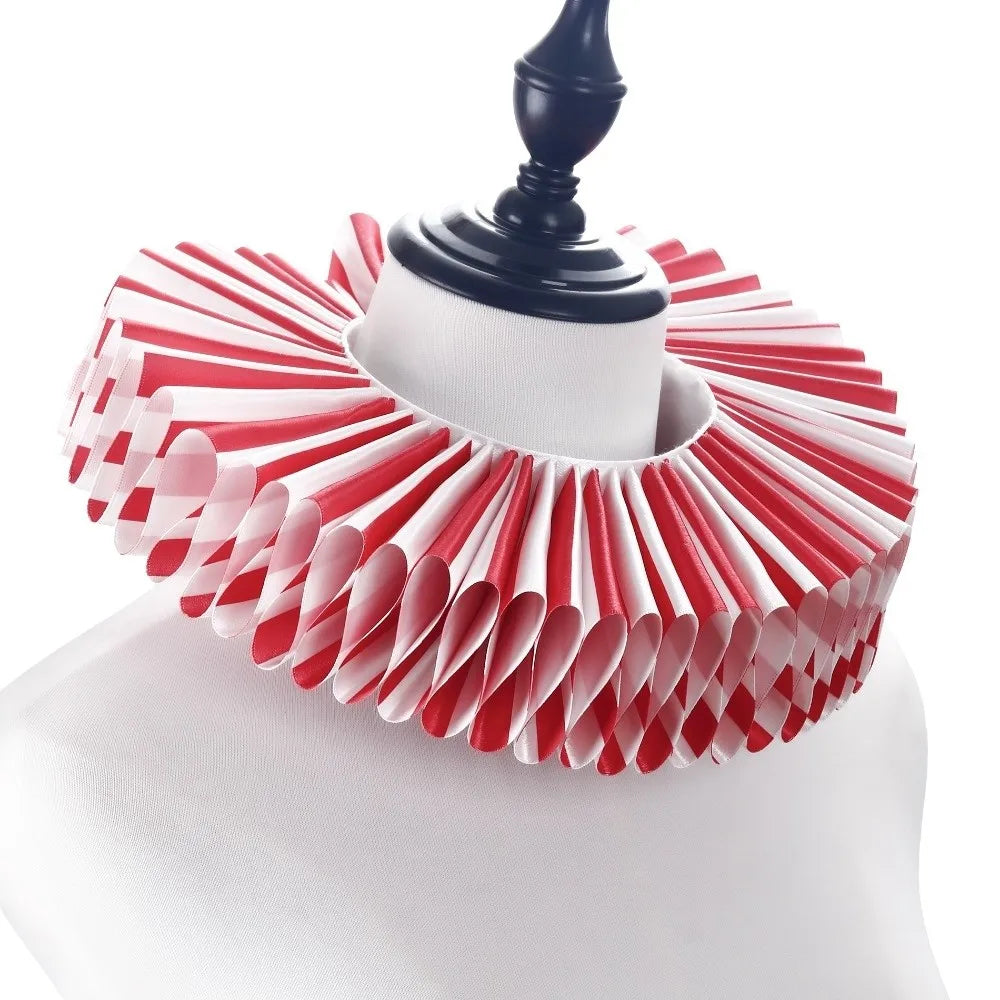 Detachable Circus Clowns Ruff Collar Victorian Costume Vintage Neck Ruffled Collar Retro - Style 1