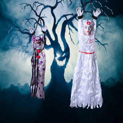 Animatronics Decoration Hanging Clown Nurse Voice Control Electric Outdoor Prop - alternate view 2