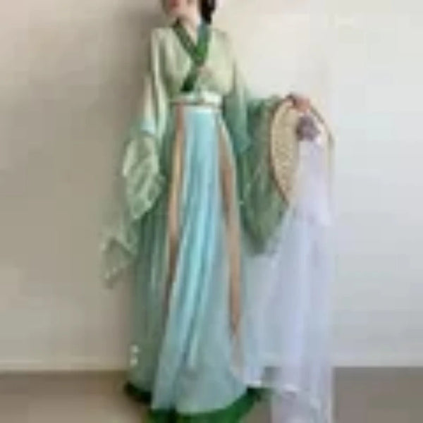 Women's Chinese Hanfu Ancient Traditional Bule Plus Halloween Costume - black / XS