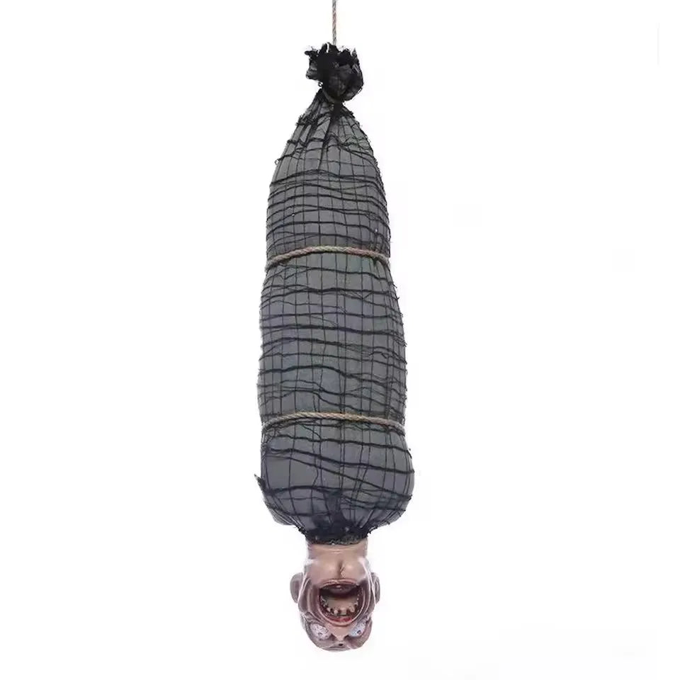 2.46 Ft Halloween Hanging Animated Corpse With LED Light Up Eyes Talking & - product image 6
