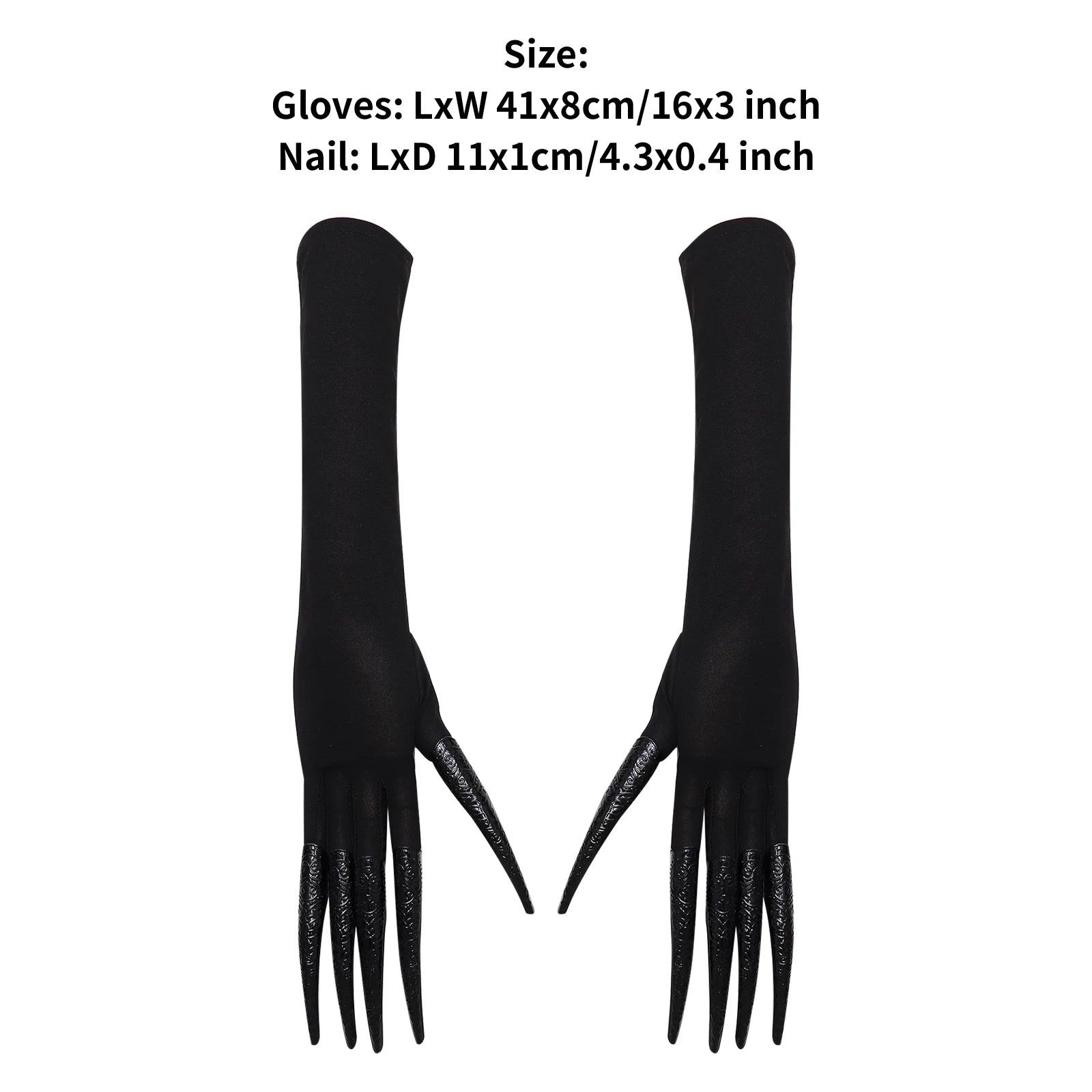 1 Pair Women Witch Long Nails Cat Vampire Demon Claw Gloves Costume Accessories for Halloween Party Mardi - product image 6