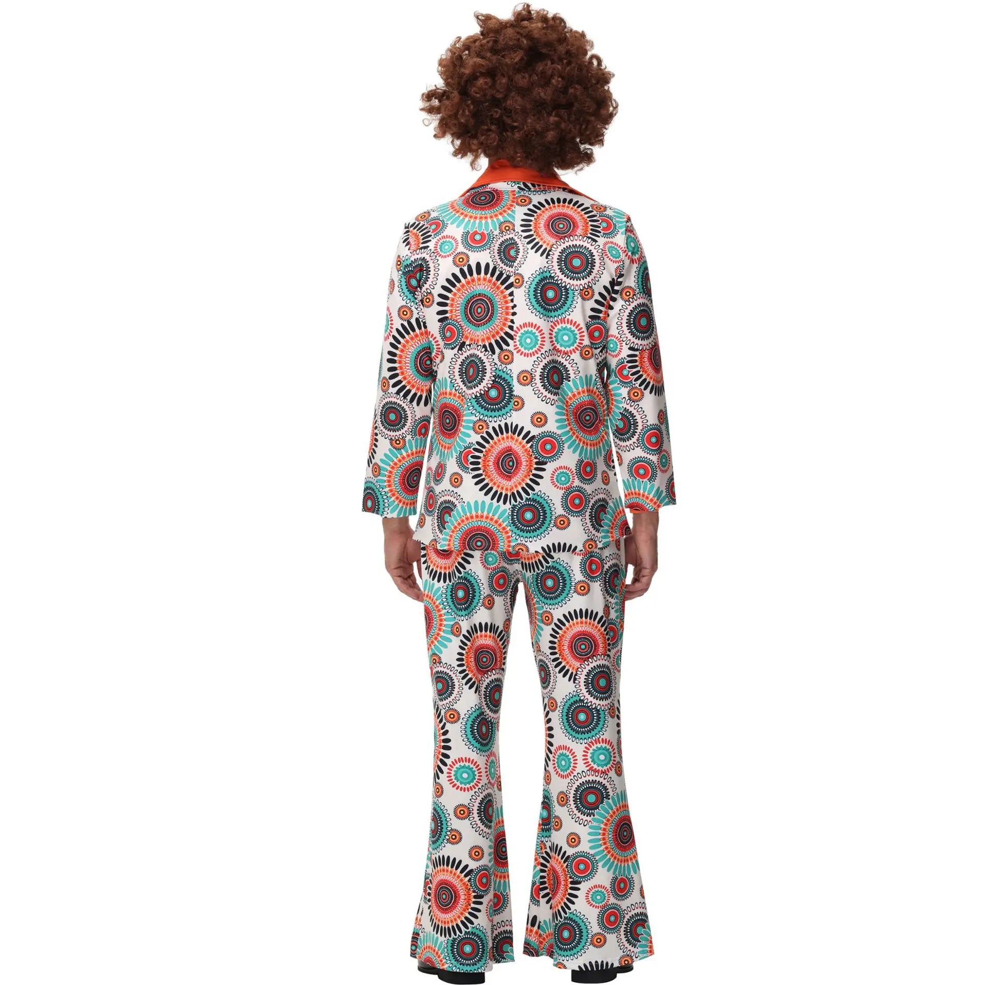 Retro 70s 80s Hippie Costume for Men Women Disco Couples Hippie Costume Dress Up Adult - men / L