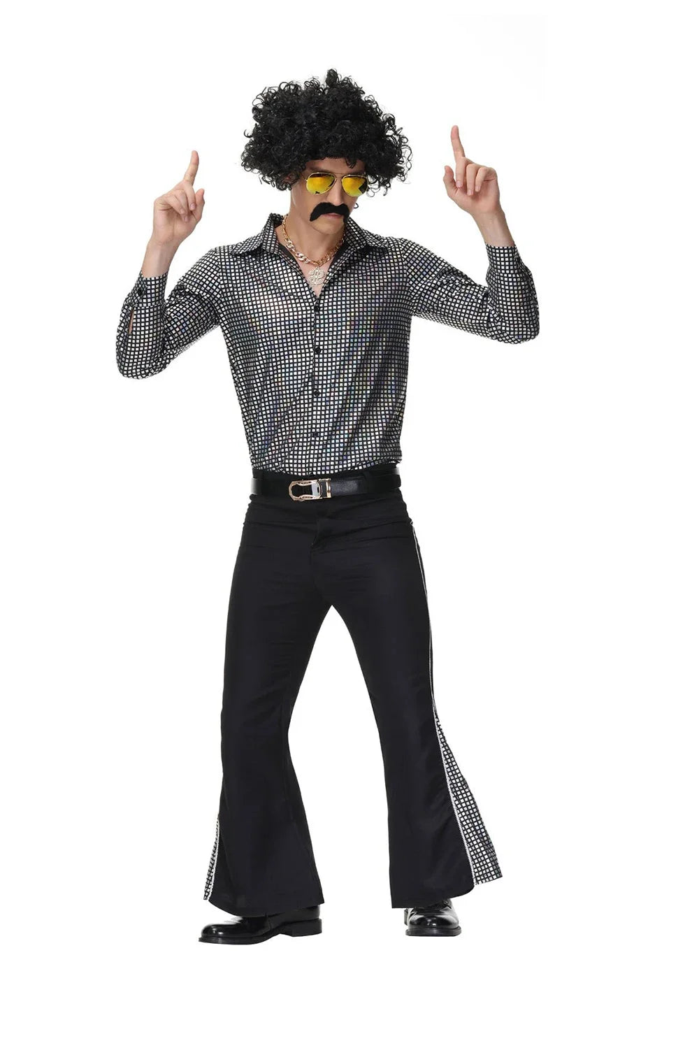 Festival Music Hippie Costumes Set 70s 80s Cosplay Costume Suit Men Fancy Disguise Vintage Rock Disco Club Set - product image 3