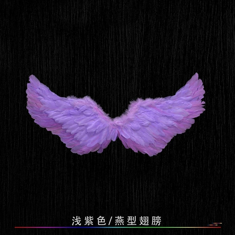 Creative Angel Feather Wings with Elastic Straps Bright Color Lightweight Wings