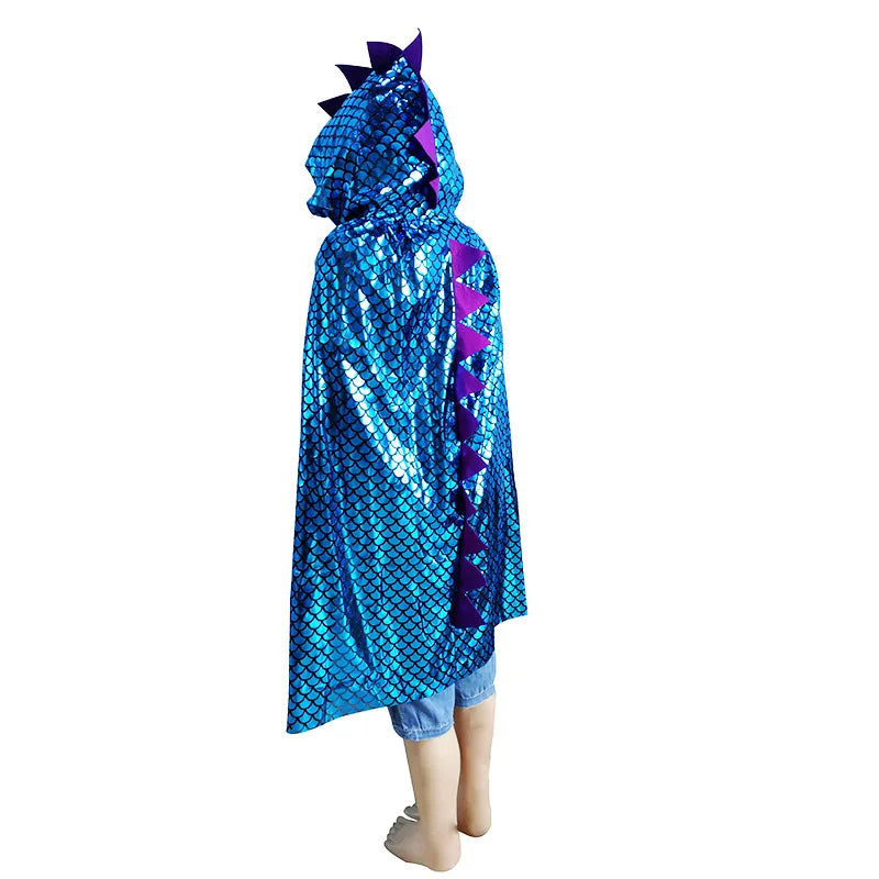 Dinosaur Cape Halloween Cosplay Costume Hooded Cloak for Kids Wizard and Girls Witch Cosplay Child Costume - product image 8