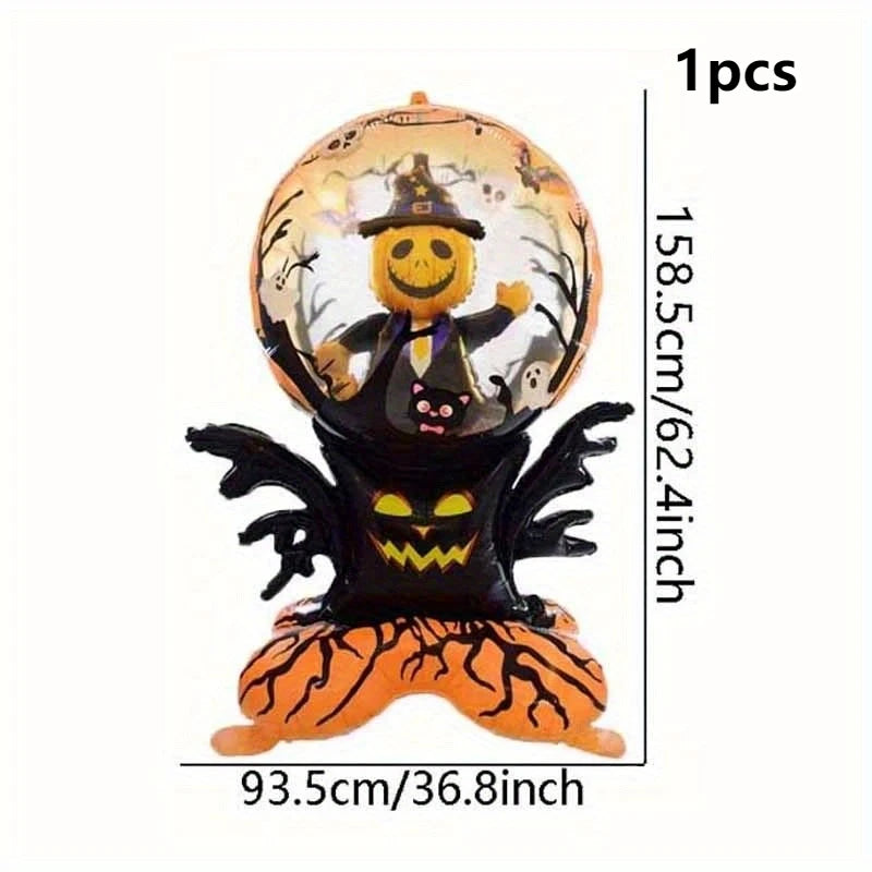 1/2Pcs Halloween Large Standing Pumpkin Bat Foil Balloons Halloween Party - product image 6