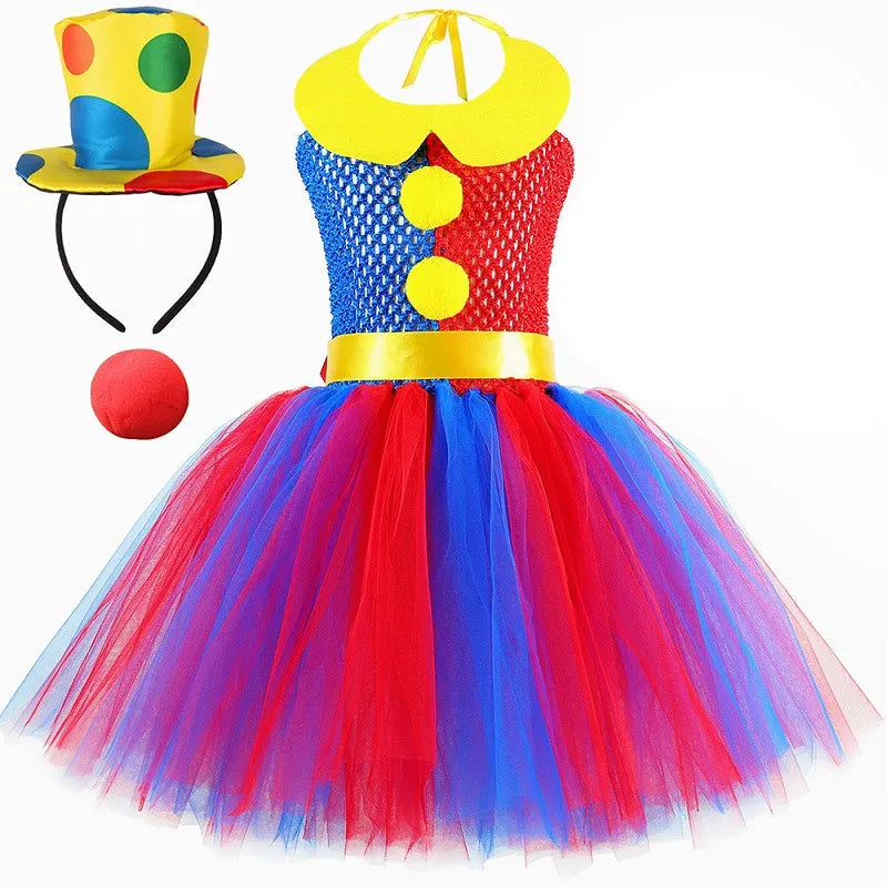 Amazing Digital Circus Pomni Costume Kids Tutu Dress Clothes Red Blue Halloween Clown Costumes Girl Fancy - product image 10