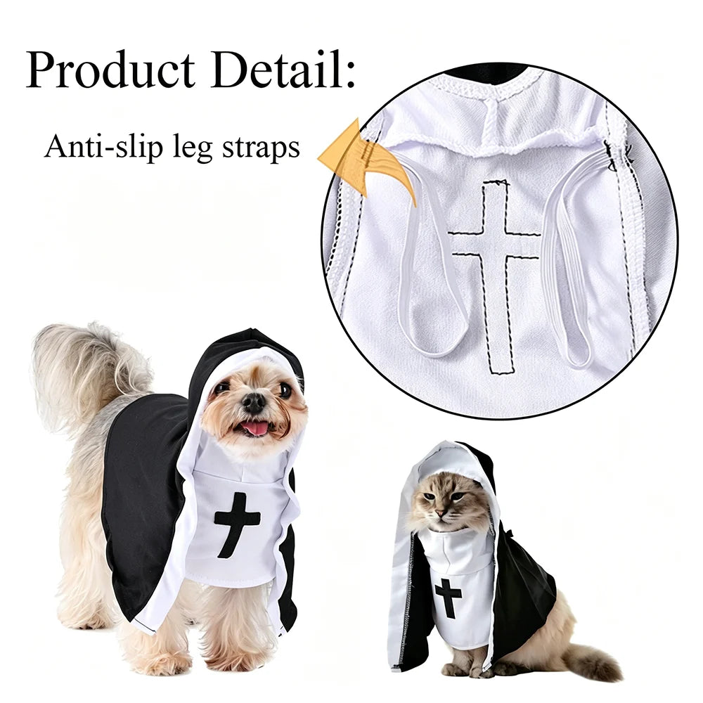 Pet Nun Funny Small Large Dogs Cats Dog Priest Costume - alternate view 2