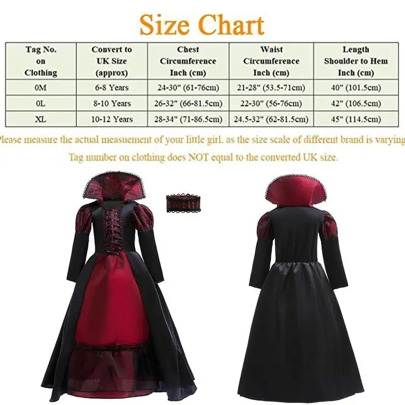 Vampire Queen Costume Halloween Dress Up Girls Royal Vampire Costume for Women Medieval - XL / france
