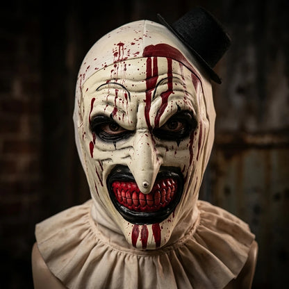 Halloween Horror Clown Mask Terrifier Art the Clown Costume Full Head Mask with Blood - View 4