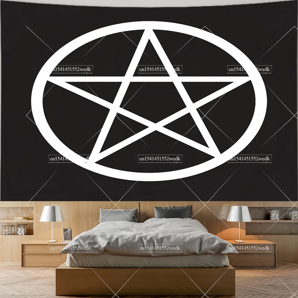 Pentagram Moon & Celtic Witchcraft Tapestry