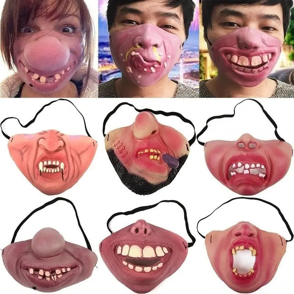 Funny Latex Half-Face Clown Halloween Mask