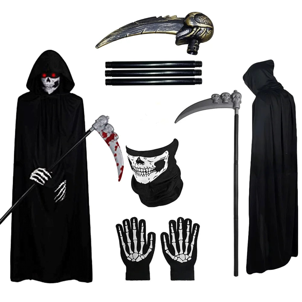 Kids' Skeleton Death Cloak Suit Grim Reaper Prop Ghost Costume - alternate view 3