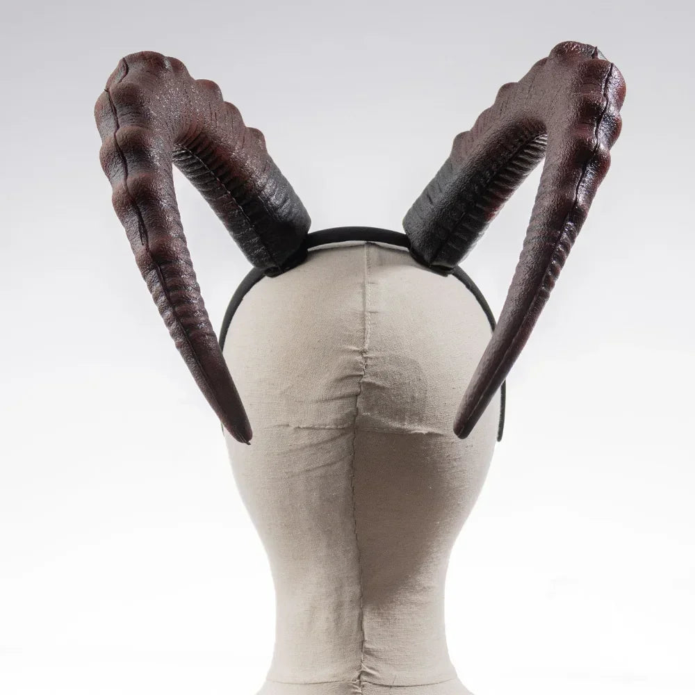 Black Demon Horn Headpiece Women Gothic Devils Sexy Animal Ox Horns
