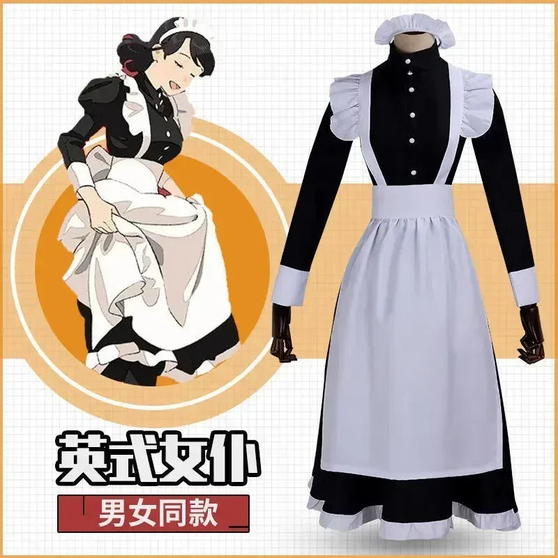 2025halloweenWomen Maid Outfit Dress Apron Dress Lolita Dresses Men Unisex Cafe Costume - Women / XXXL