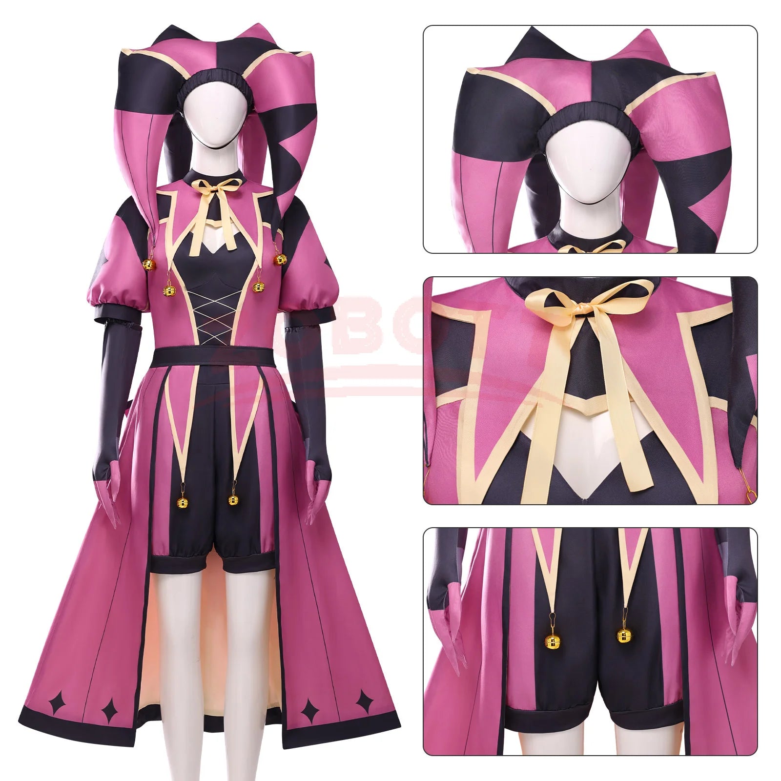 Cos Room Tfc the Freak Circus Columbina Costume the Angel Pink Clown Outfit TICKET Scary - Costumes / XL