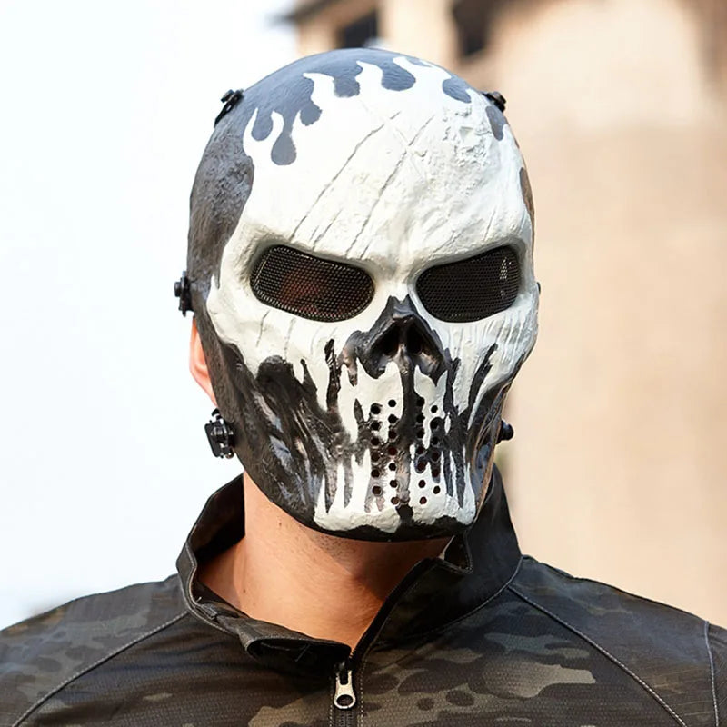 Men's Skull Warrior Mask Cool Camouflage Party Cosplay Accessory Unique Birthday Gift for Boyfriend Horror