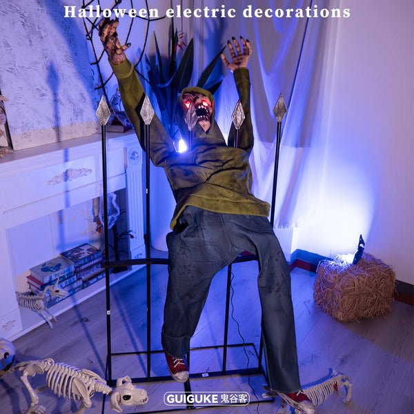 Halloween Large Machines Through Fences Boy Haunted House Electric Induction Glow Horror Decorative Ornament - product image 1